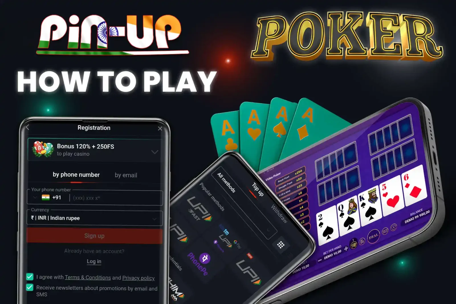Register, make a deposit and play poker at Pin-Up