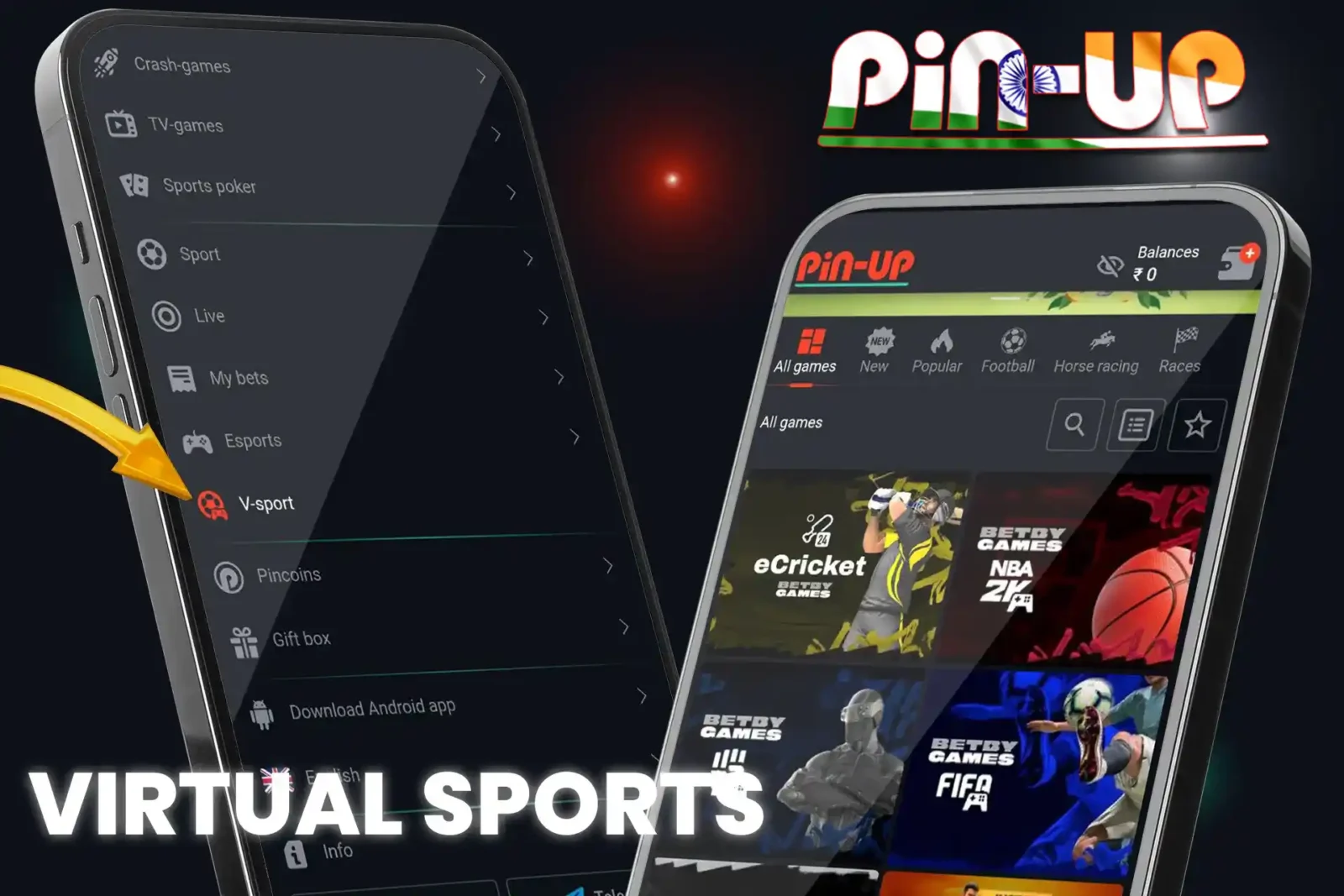 Large selection of Virtual Sports games on Pin Up