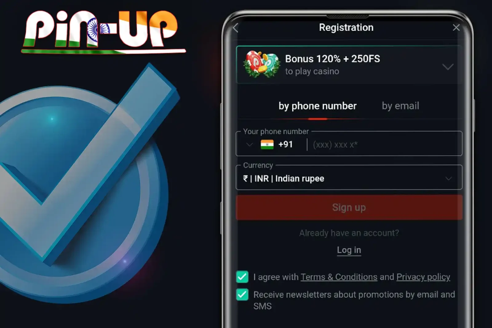 Register at the casino using a convenient mobile application
