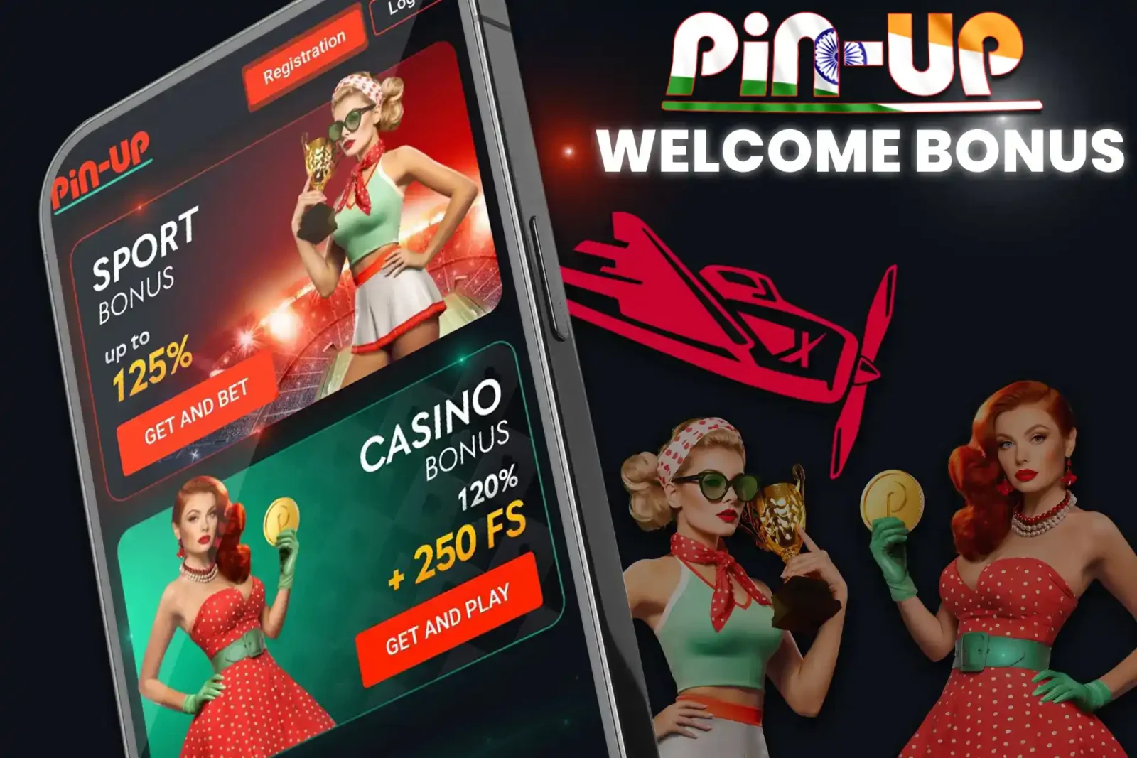 Get amazing welcome bonuses at Pin Up