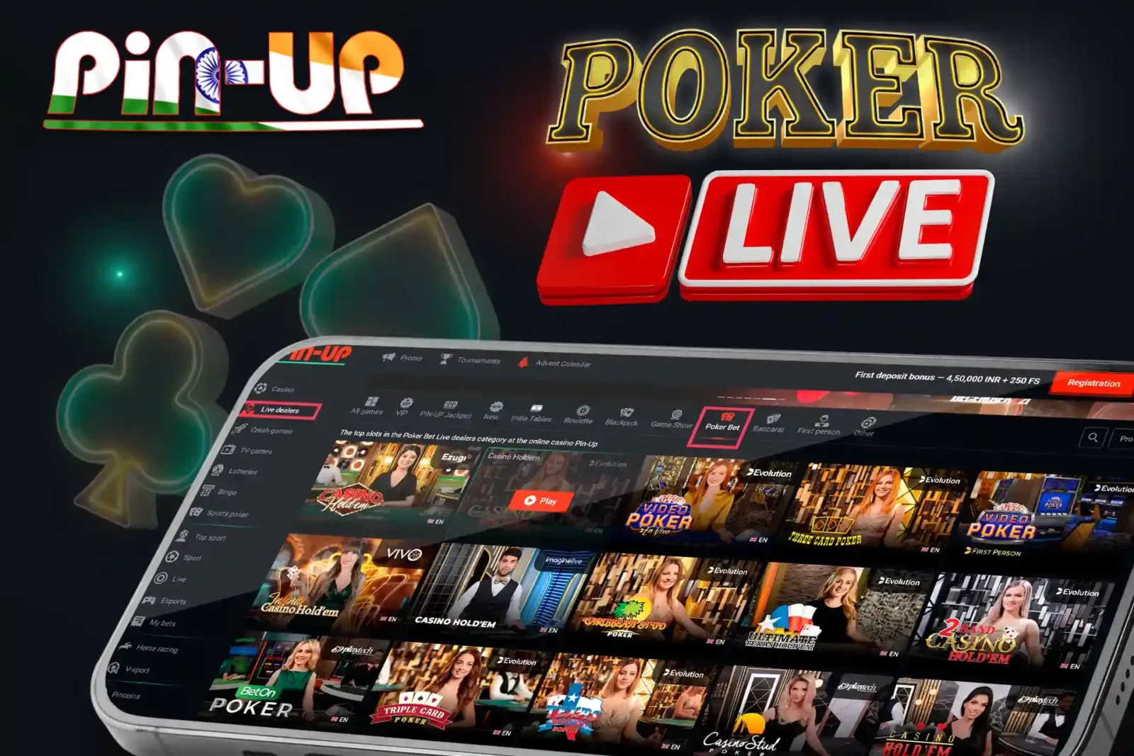 Try live poker on our site