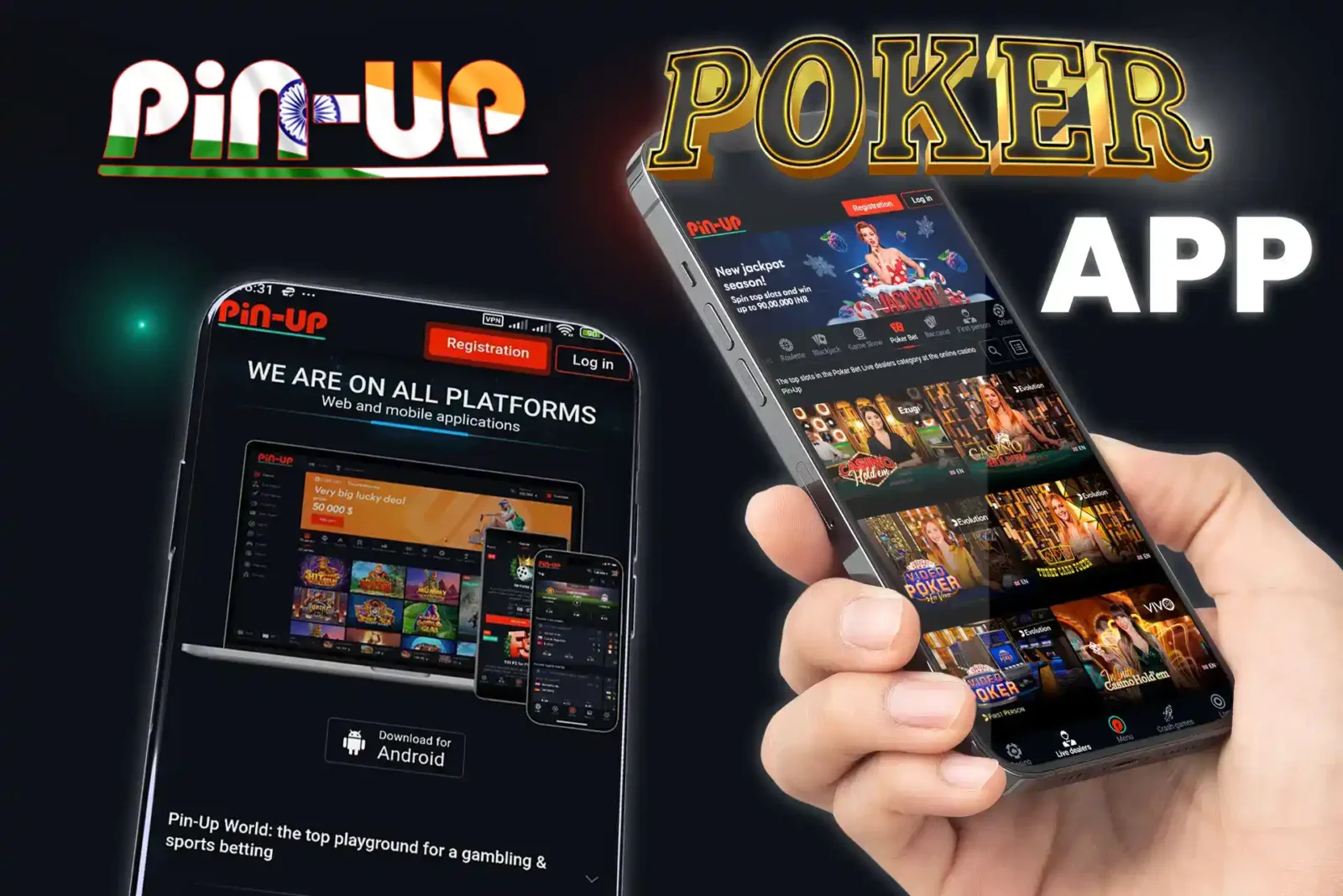 Download a convenient mobile application for playing poker at Pin-Up