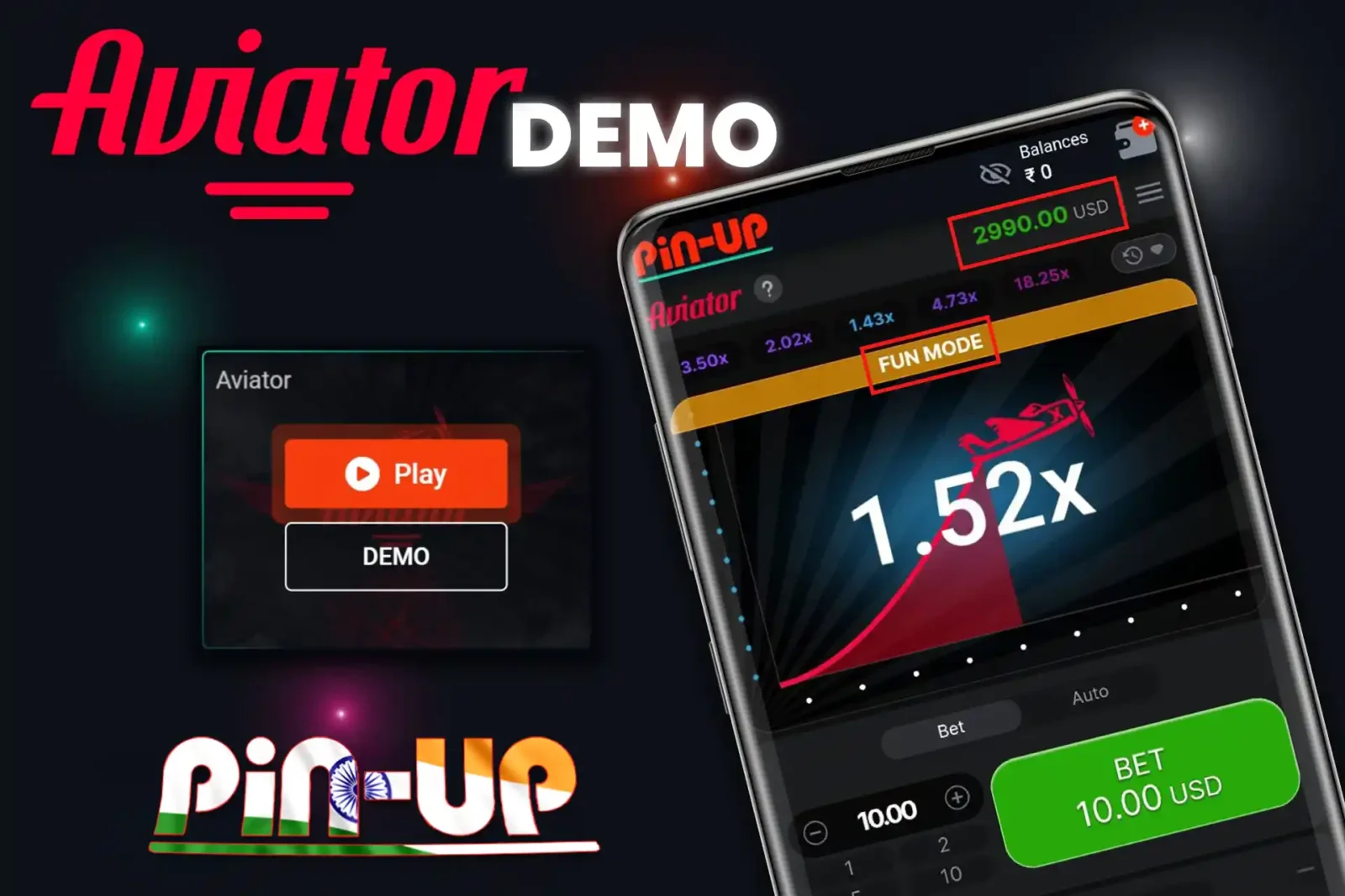 Play the Demo version of the game Aviator on our website