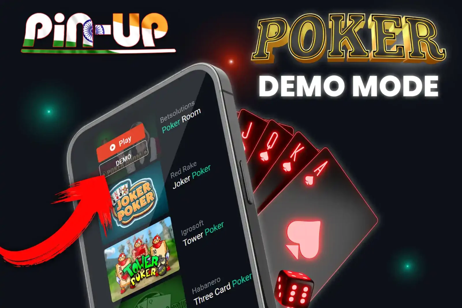 Try the demo version of the poker game