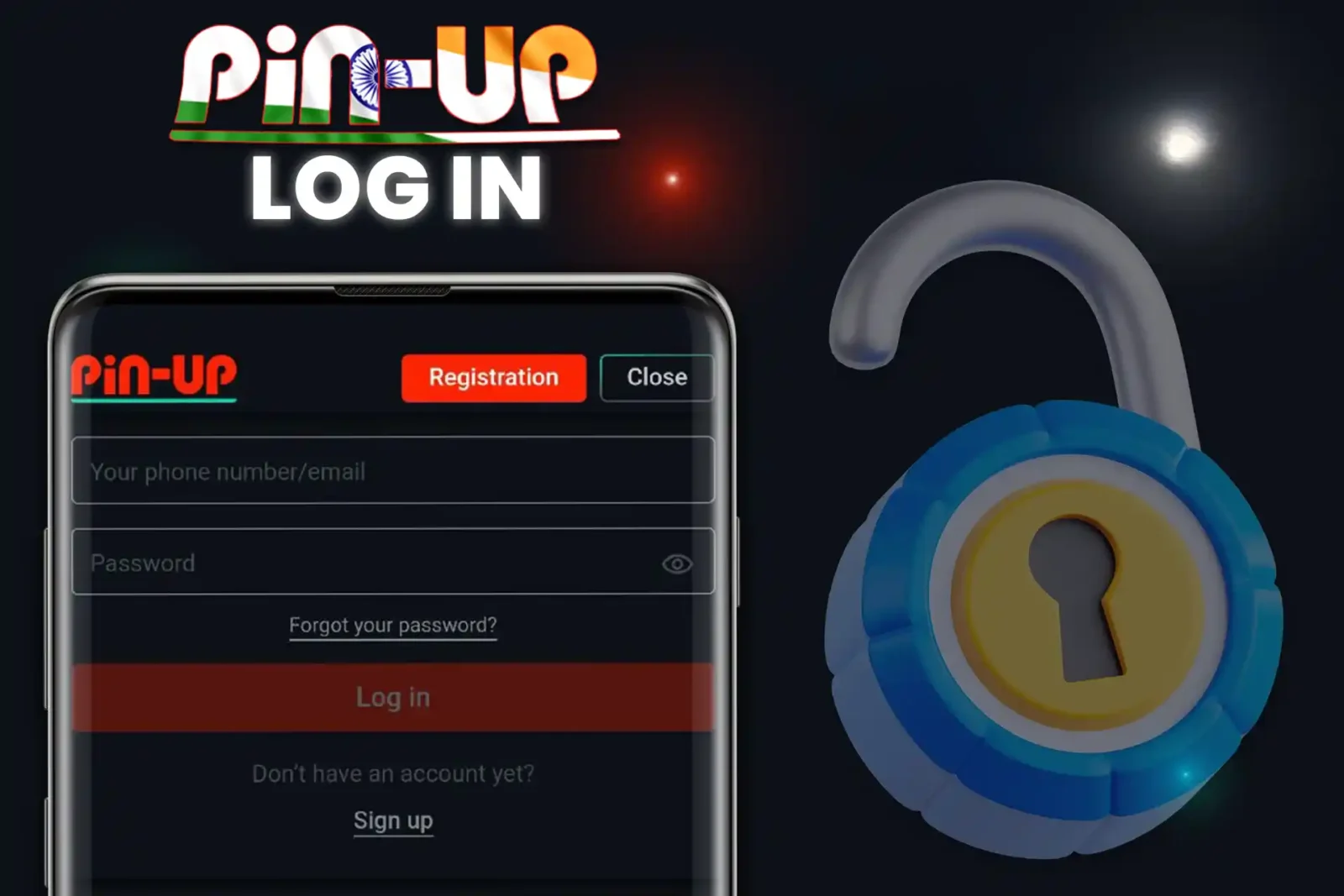 The authorization process on the Pin Up website