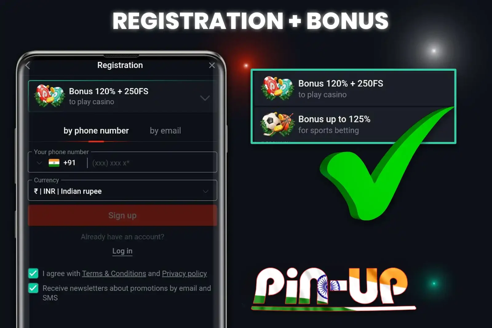 Register on the site and choose your welcome bonus